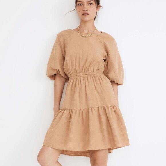 006. Madewell Puffed Sleeve Cut-Out Mini Dress - Picture 8 of 10